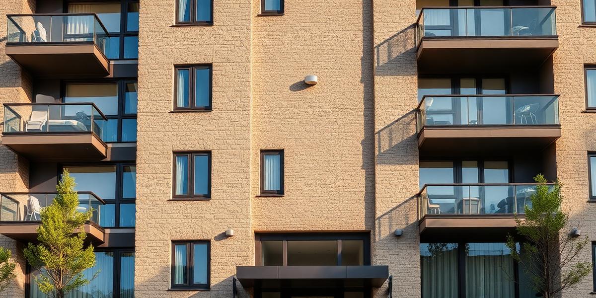 Edificio moderno con fachada de piedra